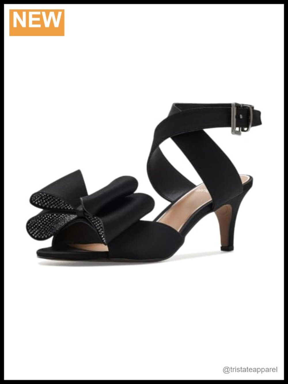 Satin Ankle Strap Stiletto Heeled Sandals with Bow Detail